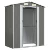 Garden Shed Light Gray 75.6"x42.5"x87.8" Galvanized Steel