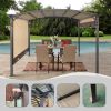 12 x 9 Ft Outdoor Pergola Retractable Shade Canopy Arched Gazebo with Adjustable Waterproof Sun Shade Pergola for Garden Lawn Deck (Beige)