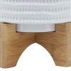 5" TEXTURED PLANTER W/ STAND, WHITE