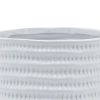 5" TEXTURED PLANTER W/ STAND, WHITE