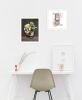 "Vintage Floral Tea Pot & Door Knob" 2-Piece Vignette by House Fenway, Ready to Hang Framed Print, White Frame