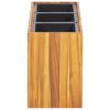 Garden Raised Bed with 3 Pots Solid Acacia Wood