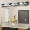 LED Modern Black Vanity Lights, 7-Lights Acrylic Matte Black Bathroom Vanity Lights Over Mirror