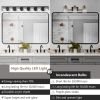 LED Modern Black Vanity Lights, 7-Lights Acrylic Matte Black Bathroom Vanity Lights Over Mirror