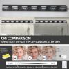 LED Modern Black Vanity Lights, 7-Lights Acrylic Matte Black Bathroom Vanity Lights Over Mirror