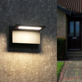 Inowel Wall Light Outdoor LED Wall Mount Lamp Modern Wall Mount Sconce Lantern Fixture for Porch Front Door 17309 (Color: black)