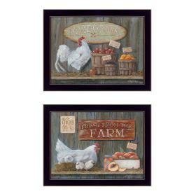 "Home Grown" 2-Piece Vignette By Pam Britton, Ready to Hang Framed Print, Black Frame (Color: as Pic)