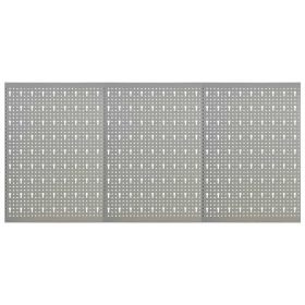 Wall-mounted Peg Boards 3 pcs 15.7"x22.8" Steel (Color: Grey)