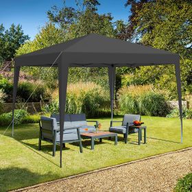Outdoor 10x 10Ft Pop Up Gazebo Canopy Tent Removable Sidewall with Zipper,2pcs Sidewall with Windows,with 4pcs Weight sand bag,with Carry Bag (Color: black)