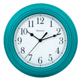 Westclox 9 inch Teal Round Simplicity Analog QA Wall Clock (Brand: Westclox)